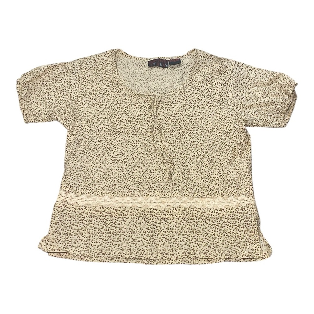 Funky People Beige and Tan Patterned Blouse